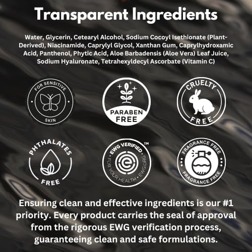 Face Wash – EWG Verified, Gentle & Hydrating Cleanser with Aloe, Niacinamide & Vitamin C, Removes Dirt Without Stripping Skin (5 fl oz)-FemmiqueWomen