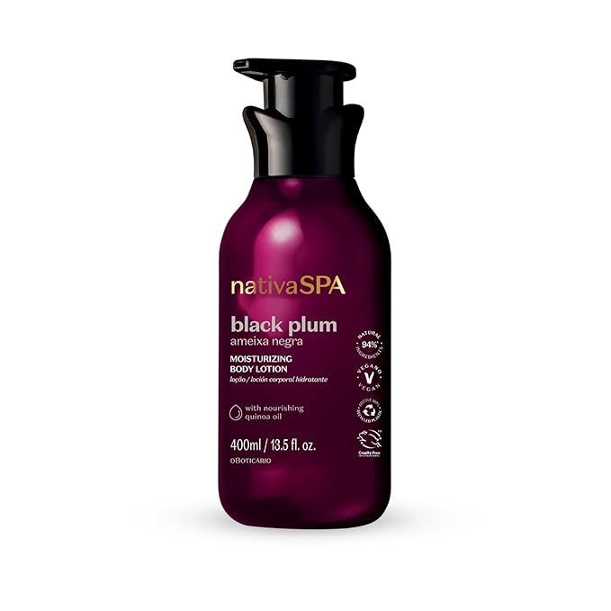 Nativa SPA by O Boticário, Black Plum Moisturizing Body Lotion, Long-Lasting Hydration and Lightweight, Fragranced Moisturizer, 13.5 Ounce-FemmiqueWomen