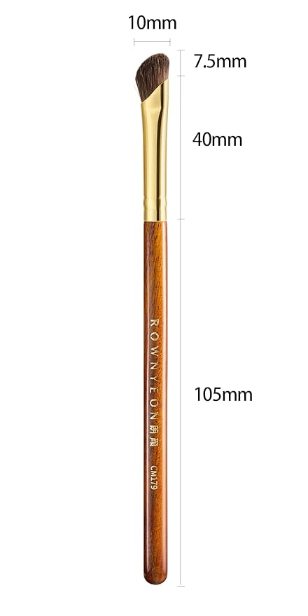 Desert Oak Series Nose Contour Brush - Angled Pony Hair Bristles for Seamless Sculpting, Dual-Use with Cream/Powder, Ebana Handle & Brass Ferrule (CM 179)-FemmiqueWomen