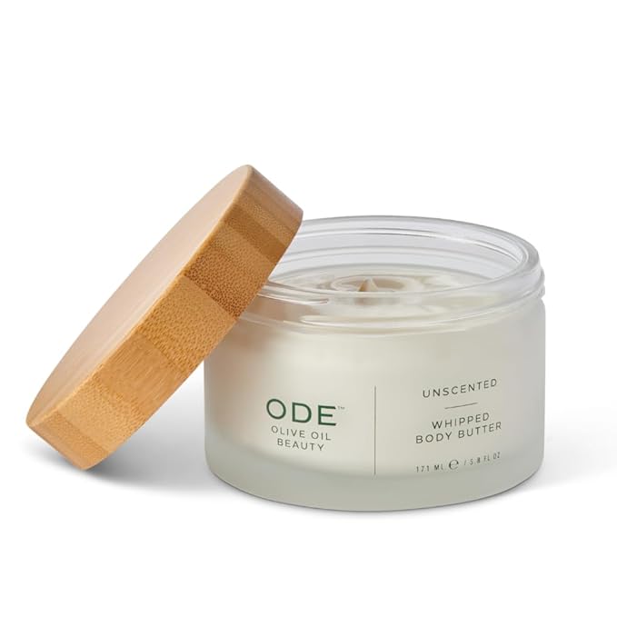 McEvoy Ranch Whipped Body Butter | ODE Olive Oil Beauty | 5.8 FL OZ | Crafted with Organic EVOO, Hyaluronic Acid, Organic Shea & Cocoa Butters | Nourishing, Brightening, Firming (Unscented)-FemmiqueWomen