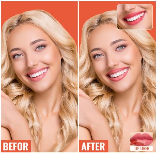 2pcs Lip Stain Peel Off - Lip Liner Stain Long Lasting Waterproof,2-in-1 Lip Liner with Tweezer Nude Matte,Non-Stick Cup,Highly Pigmented，Natural Finish,Stay On All Day,Perfect for Gift (Cocoa+Coffee)-FemmiqueWomen