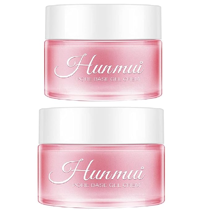 2PCS Hunmui Face Primer Pore Base Gel Cream Cover Pores Water Embellish Skin Silky Finish Primer, Remove Oils Isolating Pore Light Weight Primer Natural Make Up To Flawless Face Firming Moisturizers-FemmiqueWomen
