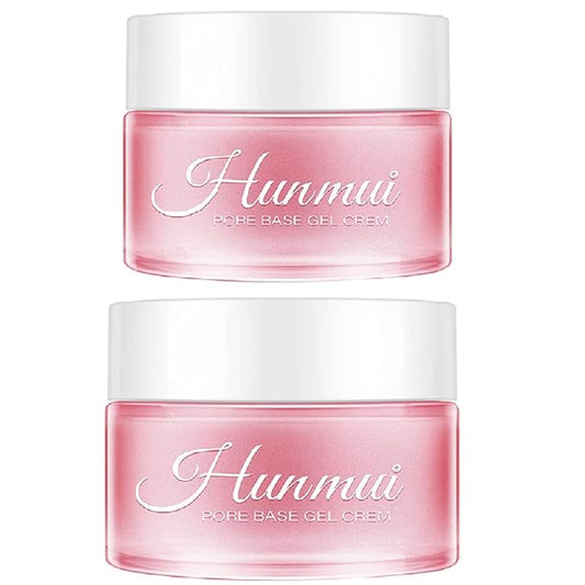 2PCS Hunmui Face Primer Pore Base Gel Cream Cover Pores Water Embellish Skin Silky Finish Primer, Remove Oils Isolating Pore Light Weight Primer Natural Make Up To Flawless Face Firming Moisturizers-FemmiqueWomen
