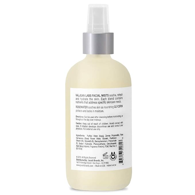 VALJEAN LABS Face Mist - Calm | Rosewater + Glycerine | Calms, Moisturizes, Soothes | Helps to Even Complexion | Paraben Free, Cruelty Free, Made in USA (8 oz)-FemmiqueWomen