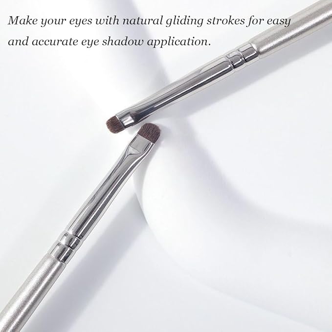 Mini Smudge Brush for Eyeliner,2 PCS Small Smudge Brush for Precision Eyeshadow and Eyeliner,Eyeliner Brush for Powder Gel Cream Liquid Concealer,Eye Makeup Brush Set-FemmiqueWomen