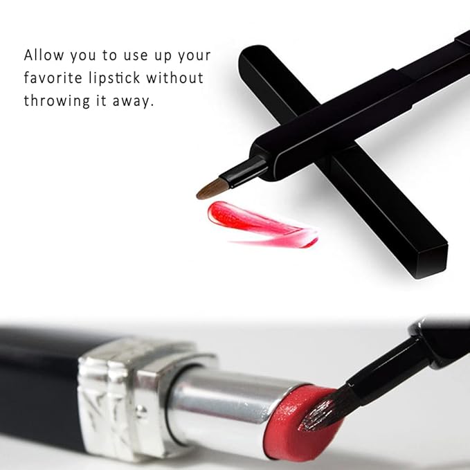 Lip Applicator Brush - 3 Pack Exquisite Professional Dustproof Retractable Lip Brush - Makeup Lipstick Lip Gloss Applicators (Black, Silver and Jewelry Red)-FemmiqueWomen