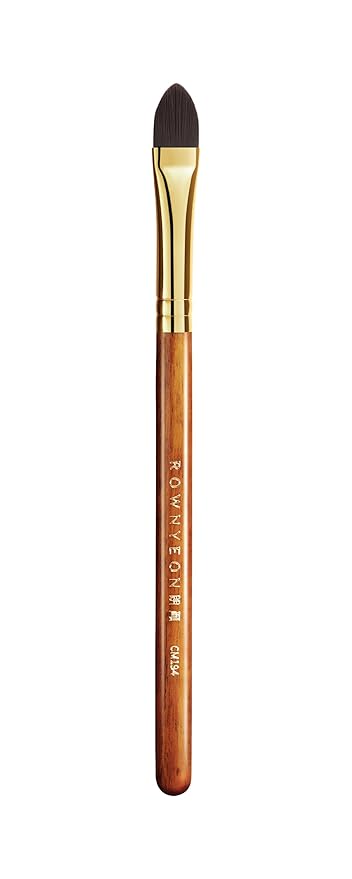 Desert Oak Series Liquid-Sculpt Pro Concealer Brush - Wide Teardrop Head for Under Eyes & Redness, Bubinga Wood, Brass Ferrule (CM 194)-FemmiqueWomen