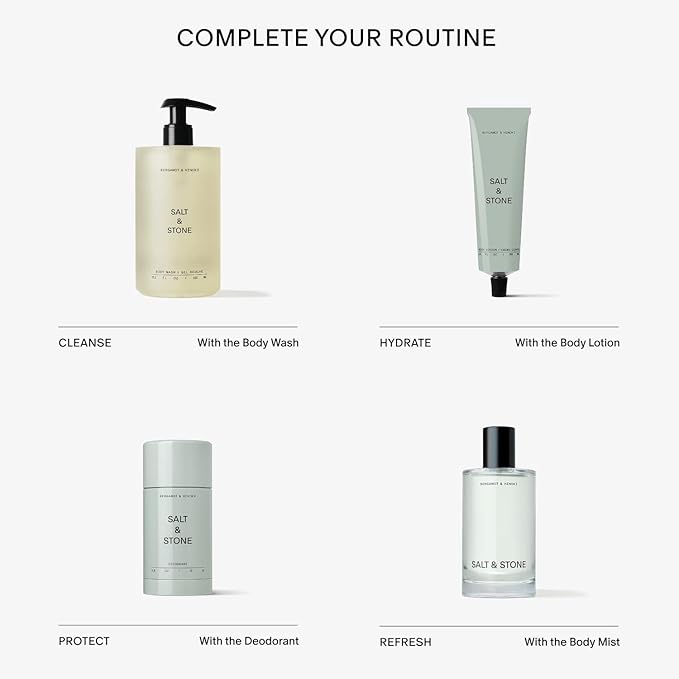 Salt & Stone Body Lotion for Women & Men | Hydrates, Nourishes & Softens Skin | Restores Dry Skin | Fast-Absorbing | Cruelty-Free & Vegan (100 ml) (Bergamot & Hinoki)-FemmiqueWomen