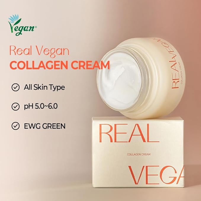 KLAVUU Real Vegan Collagen Cream - Enhances Skin Elasticity, Providing Deep Hydration to Dry Skin for a Radiant, Youthful Glow-FemmiqueWomen