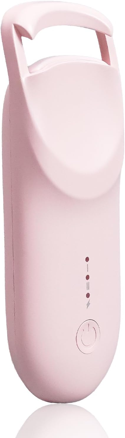 Upgrade Heated Eyelash Curler, Electric Eyelash Curler with 5s Fast Heating, Type-C Rechargeable, LMini Lash Curler, Long-Lasting Lash Lift, Natural Style, Heat-Sensitive Pad (Pink)-FemmiqueWomen