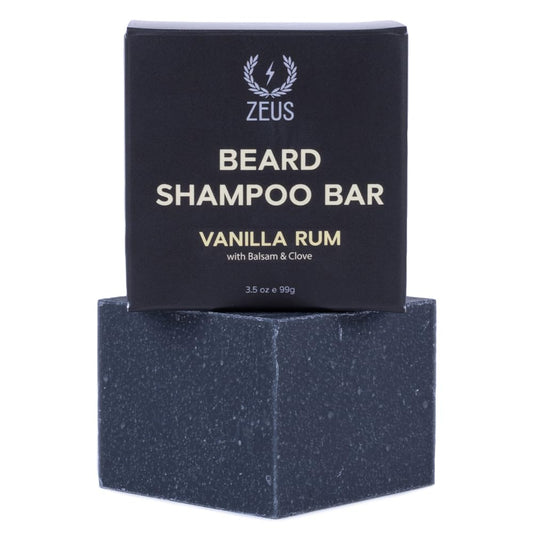 ZEUS Beard Wash Bar for Men, All-Natural Hydrating Shampoo, Skin-Clarifying Soap & Beard Care Cleanser with Natural Ingredients, Anti-Itch & Gentle on Skin (Made in USA) Vanilla Rum-FemmiqueWomen