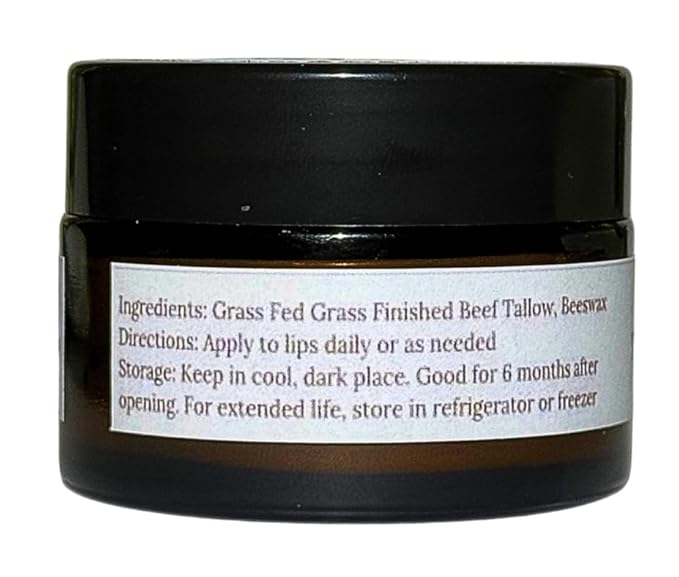 100% Grass Fed Grass Finished Beef Tallow and Beeswax Lip Balm, Face Moisturizer, Body Balm, for Oily, Dry, Sensitive Skin, USA Made-FemmiqueWomen