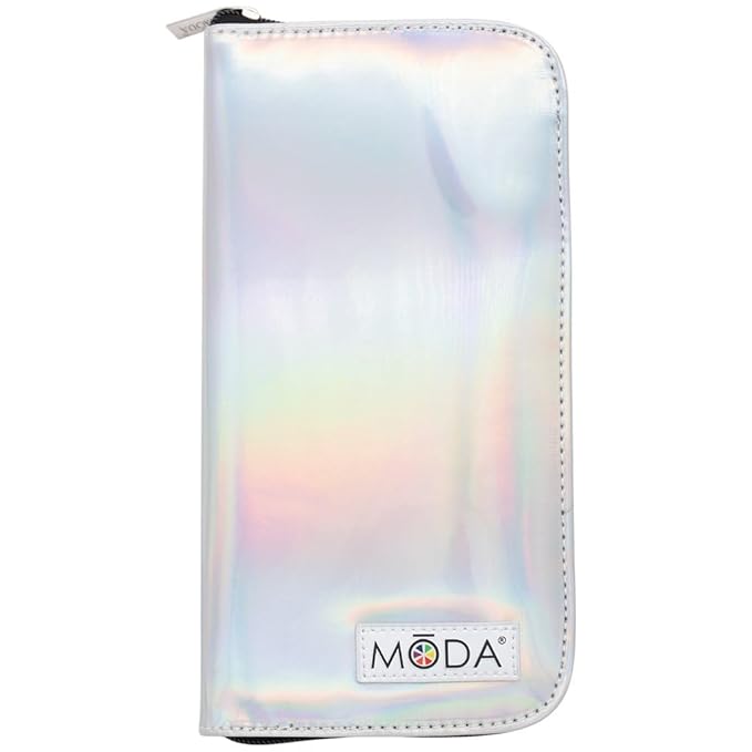 MODA Totally Electric Neon Full Face Makeup Brush Kit – 13pc Vibrant Brush Set for Face & Eyes with Zip Case (Neon Pink)-FemmiqueWomen