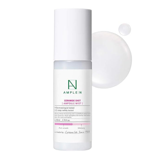 CORÉANA AMPLE:N Ceramide Shot Ampoule Mist - Hydrating Face Spray to Strengthen Skin Barrier – Moisturizing and Skin Repairing Face Ampoule Mist to Restore Vitality, 2.7 fl.oz.-FemmiqueWomen
