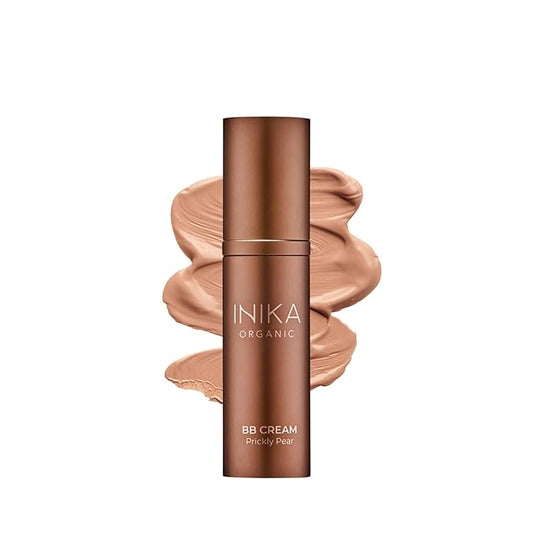 INIKA Organic BB Cream Foundation - Vegan Makeup with Hydrating Prickly Pear, Jojoba, and Pomegranate Seed Oil - Lightweight Glow for Balanced Skin Tone, Tan, 1 fl oz-FemmiqueWomen