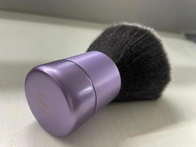 Luxurious and Large Ultra Soft Fluffy Powder Brush, Multipurpose Face, Body, Barber and Beauty Tool, with wooden base Soft Kabuki Brush by BevyGold (Violet)-FemmiqueWomen