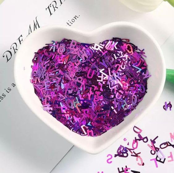 3 Colors Nail Art Glitters & Sequins - Black & Purple Letter Shaped Nail Sticker for Women's Manicure DIY-FemmiqueWomen