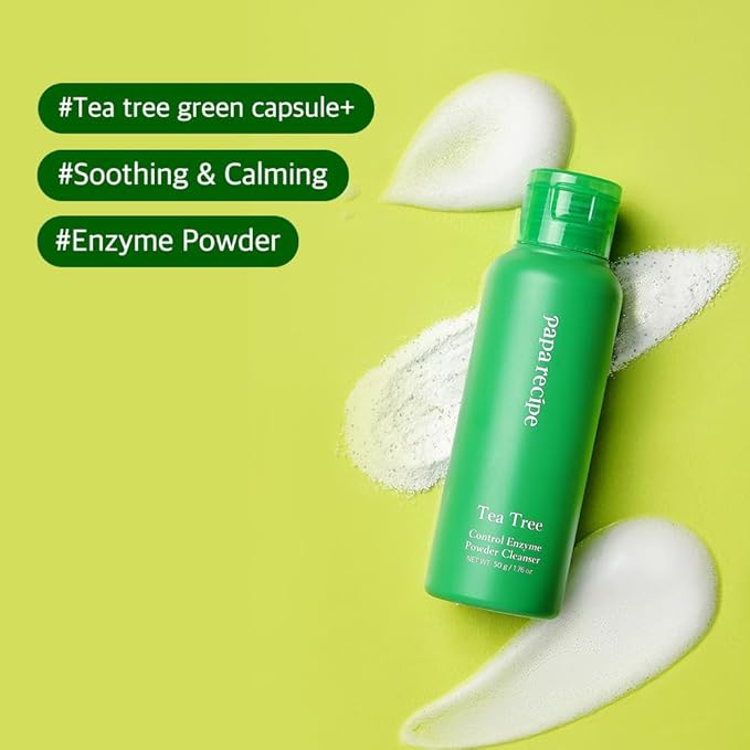 Papa Recipe Tea Tree Control Enzyme Powder Cleanser - Soft Exfoliating Facial Wash for Sensitive Skin (50g, 1.72oz) - Korean Skincare for Soothing, Balancing skin's moisture and oil level-FemmiqueWomen