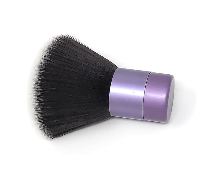 Luxurious and Large Ultra Soft Fluffy Powder Brush, Multipurpose Face, Body, Barber and Beauty Tool, with wooden base Soft Kabuki Brush by BevyGold (Violet)-FemmiqueWomen