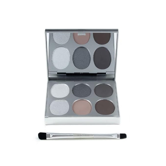 Jerome Alexander New Again Eyeshadow Palette & Brush, 6 Buildable & Blendable Micronized Powder Shades (Night Out)-FemmiqueWomen