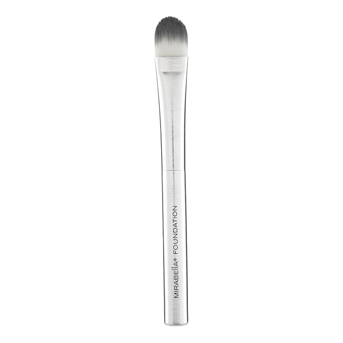 Mirabella Brushed Aluminum Professional Makeup Brush - Foundation Brush-FemmiqueWomen