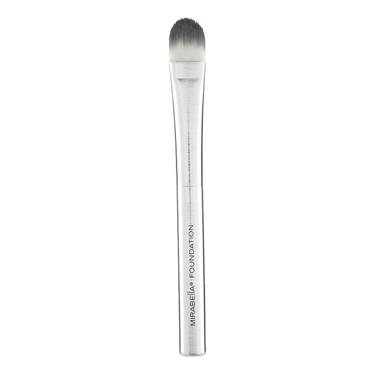 Mirabella Brushed Aluminum Professional Makeup Brush - Foundation Brush-FemmiqueWomen