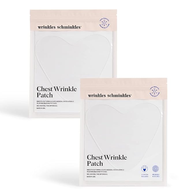 Wrinkles Schminkles Chest, Cleavage & Body Stretch Mark Wrinkle Patches | Reusable Hypoallergenic Pregnancy Safe Silicone Smoothing Pads to Prevent and Reduce Wrinkles & Stretch Marks | 2 Pack-FemmiqueWomen