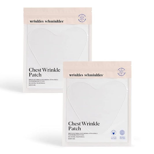 Wrinkles Schminkles Chest, Cleavage & Body Stretch Mark Wrinkle Patches | Reusable Hypoallergenic Pregnancy Safe Silicone Smoothing Pads to Prevent and Reduce Wrinkles & Stretch Marks | 2 Pack-FemmiqueWomen