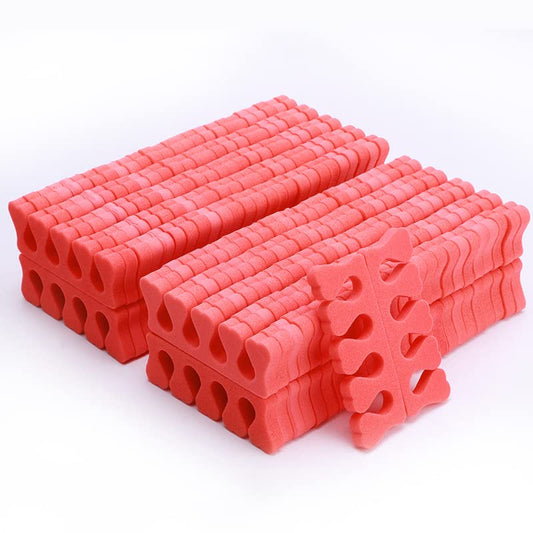 100PCS Sponge Toe Separator, Soft Toe Spreader Nail Art Finger Separator Divider Spacer Manicure Pedicure Tool for Nail Polish (Red)-FemmiqueWomen