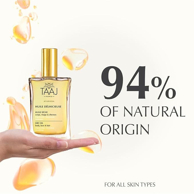 | Délhicieuse Dry Beauty Oil | Face, Body & Hair | Nourishes, Protects & Revitalizes | Silky Skin & Repaired Hair | Ayurvedic-Inspired Skincare | 96% Natural Ingredients | Vegan | 1.7 fl oz-FemmiqueWomen