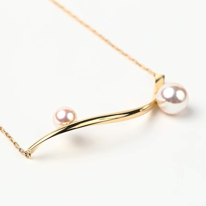Japanese 4.5-6.0mm Akoya Cultured Pearl Pendant Necklace for Women with 18K Yellow Gold | Stylish Design Excellent Gift | Pearl Necklace-FemmiqueWomen