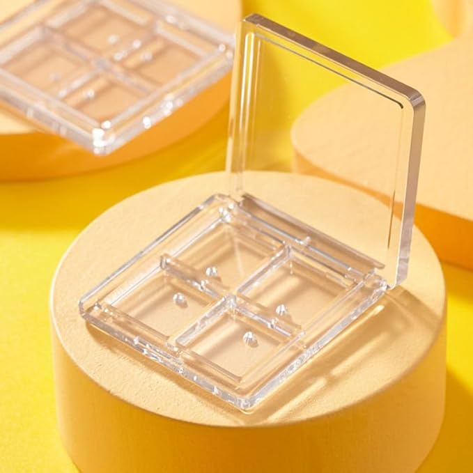 2PCS Empty Eyeshadow Palette 4 Grids Plastic Eye Make Up Container Palette Refillable Small Makeup Palette Lipstick Compact Containers Cosmetic Sample Storage Cases-FemmiqueWomen