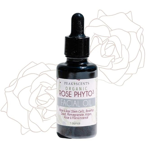 Organic Rose Phyto Facial Oil - Rosehip and Argan Oil Infused with Rose Extract and Frankincense Essential Oil - Ideal for Gua Sha Massage, Anti-Aging Face Oil (1oz)-FemmiqueWomen