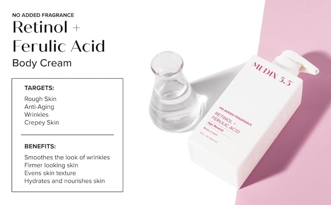 MEDIX Fragrance Free Retinol Body Lotion Crepey Skin Care Treatment | Firming Body & Face Moisturizer | Anti Aging Retinol Cream For Face Targets Loose Crepe Skin, Wrinkles, & Fine Lines, 15 Fl Oz-FemmiqueWomen
