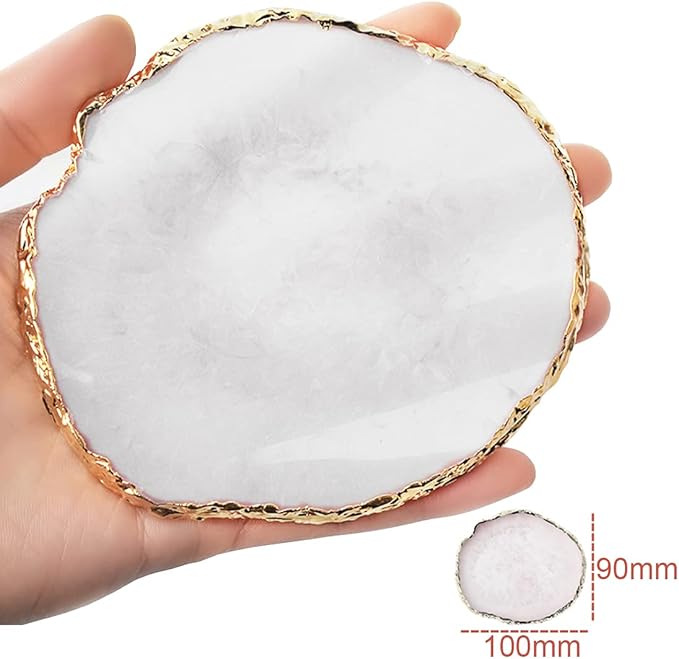 2 Pack Resin Nail Art Palette, Nail Painting Mixed Color Palette, Gilded Edge Nail Gel Color Makeup Display Board Pallet (White+Pink)-FemmiqueWomen