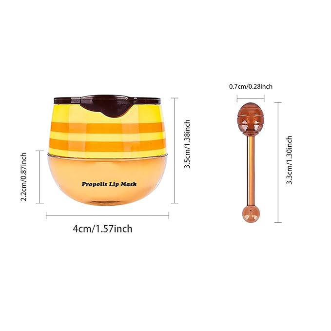 3Pcs Lip Balm Honey Pot, Lip Mask Overnight Lip Balm Hydrating Prevention Dry and Crack Lip Scrubs Exfoliator Lip Wrinkle Care, Beeswax with Vitamin E (3Pcs Honey&Strawberry&Watermelon)-FemmiqueWomen