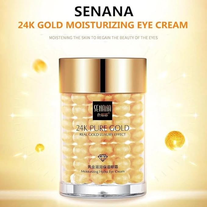 24K Gold Eye Cream For Deep Hydrating, Anti-Aging Gold Eye Cream For Dark Circles And Puffiness,Moisturizing Lightenex Gold Cream Lifting Eye SENANA (1 PACK)-FemmiqueWomen