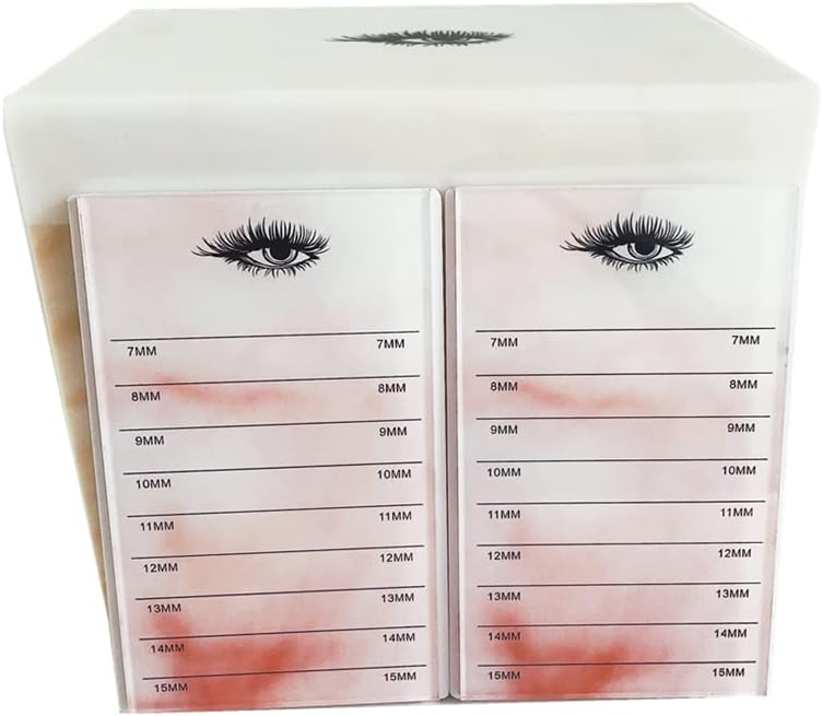 10 Layers Acrylic Eyelash Storage Box, Makeup Eyelashes Extension Close-Packed Display with 10 Pallets, Grafting False Eyelashes Glue Pallet Holder Display Organizer (Marble Yellow)-FemmiqueWomen