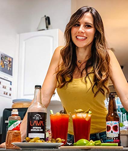 (3 Pack) LAVA All Natural Authentic Michelada Mix Craft Cocktail Mixer, Made with Real Tomatoes, Ancho Chile Peppers, Tamarind, No Junk Ingredients, Vegan, 1-Liter (33.8oz) Glass Bottle, Ready to Use-FemmiqueWomen