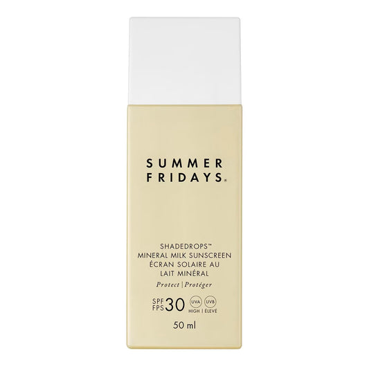 Summer Fridays ShadeDrops Broad Spectrum SPF 30 Mineral Milk Face Sunscreen with Zinc Oxide - Lightweight, Moisturizing Formula with a Soft, Natural Finish (1.7 Fl Oz)-FemmiqueWomen