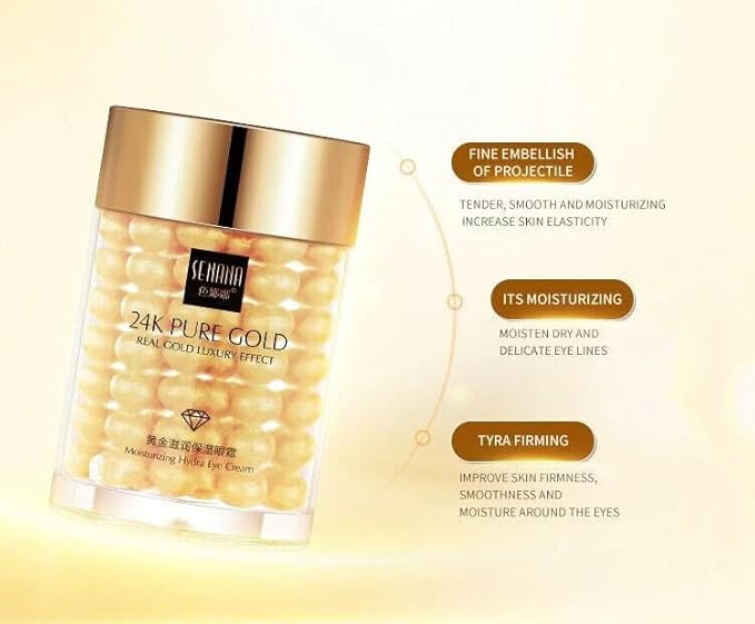 24K Gold Eye Cream For Deep Hydrating, Anti-Aging Gold Eye Cream For Dark Circles And Puffiness,Moisturizing Lightenex Gold Cream Lifting Eye SENANA (1 PACK)-FemmiqueWomen
