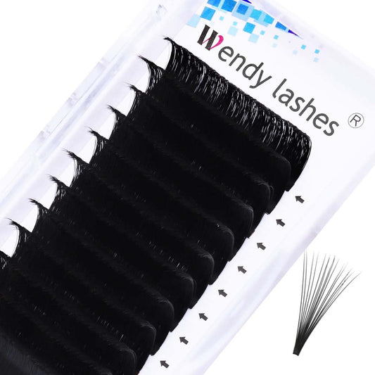 Easy Fan Volume for Lash Artists: Wendy, Handmade Fans for Eyelash Extensions, Self Fanning, Blooming, C-KH, Black, D-0.05-15-FemmiqueWomen