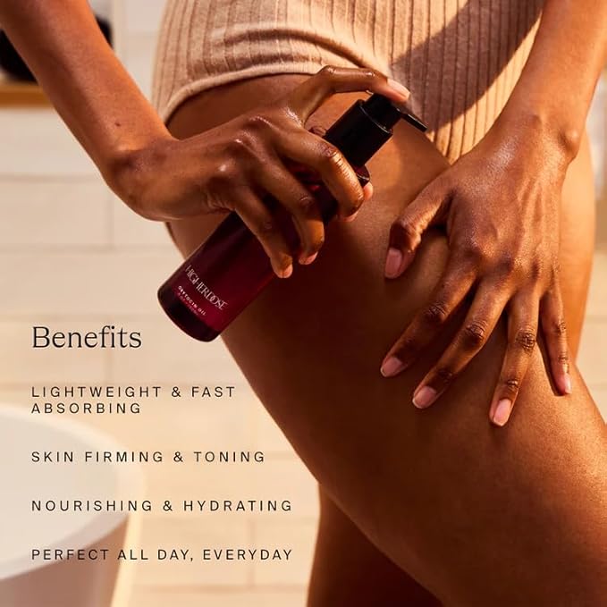 HigherDOSE Oxytocin Body Oil - Nourishing, Ayurvedic Body Care to Firm & Tone Skin - Lightweight & Fast-Absorbing Formula with Sea Buckthorn & Antioxidant-Rich Passion Fruit Seed Extract (5 Fl Oz)-FemmiqueWomen