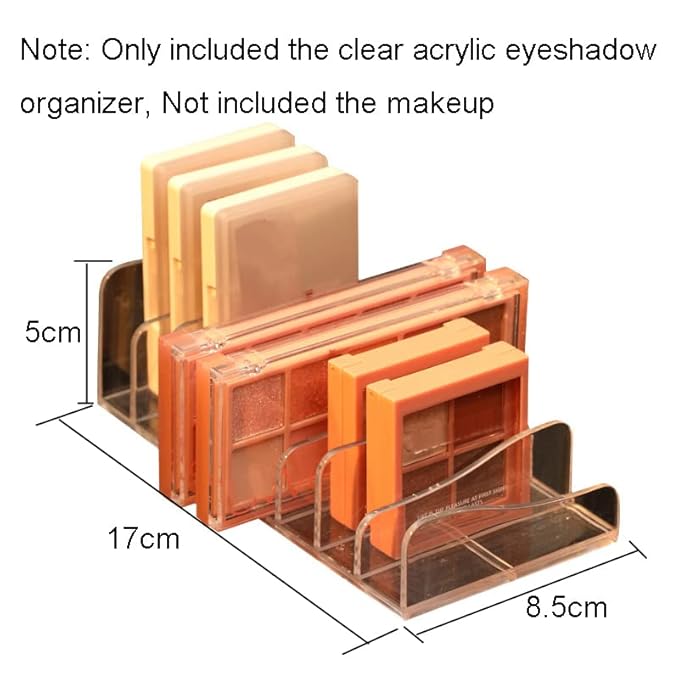 1 Piece 8-Section Acrylic Eyeshadow Organizer Cosmetic Makeup Palette Organizer Divided Makeup Organizer Eyeshadow Contour Blush Holder for Eyeshadow Palettes Blush Face Powder, Clear-FemmiqueWomen