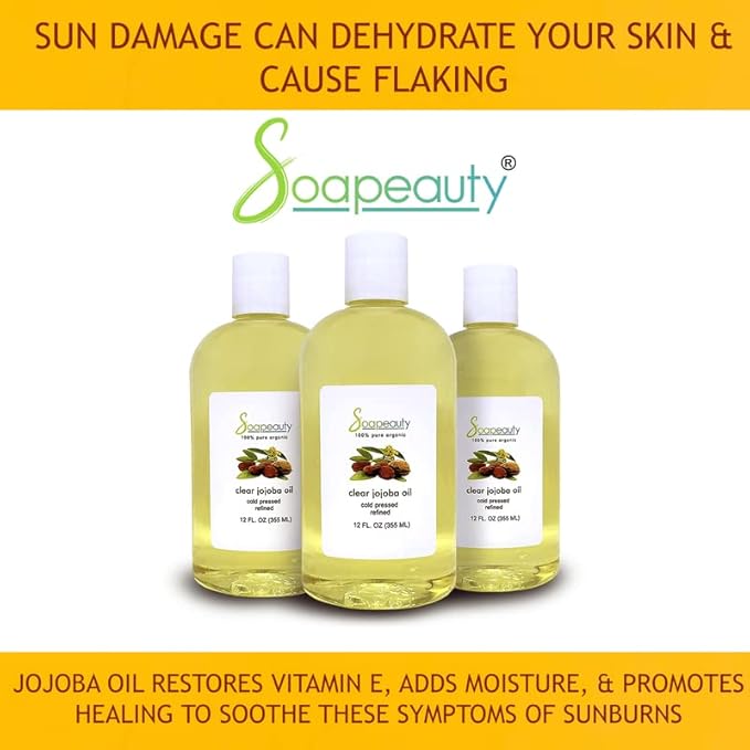 Soapeauty Clear Jojoba Oil | 100% Pure & Natural | Refined, Cold Pressed, Hexane Free | Moisturizing Oil for Skin, Face, Hair & Nails | 8 fl oz-FemmiqueWomen