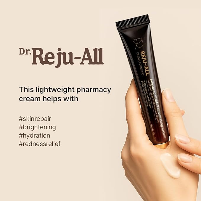 Dr. Reju-All Advanced PDRN Rejuvenating Cream 0.7oz (20g) | 99% Purity PDRN Salmon DNA, Collagen Gel Skin Repair Cream with Hyaluronic Acid & Niacinamide for Glass Skin | Night Routine Korean Skincare-FemmiqueWomen
