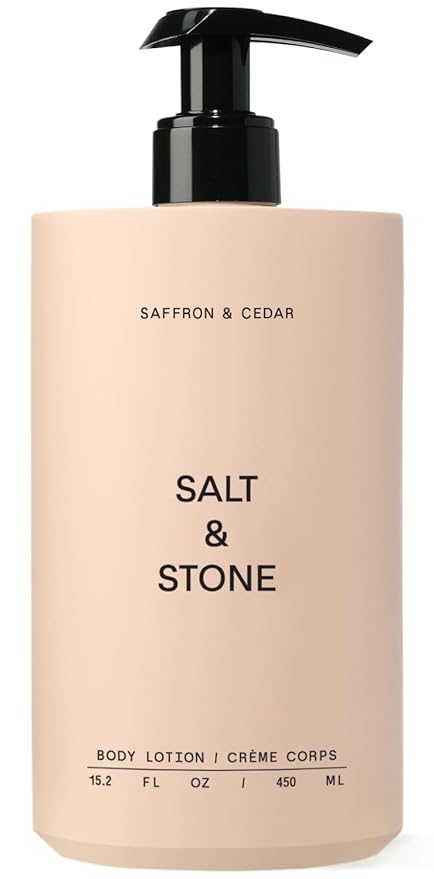 Salt & Stone Body Lotion for Women & Men | Hydrates, Nourishes & Softens Skin | Restores Dry Skin | Fast-Absorbing | Cruelty-Free & Vegan (Saffron & Cedar - 15.2 fl oz)-FemmiqueWomen