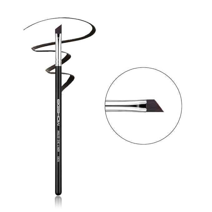 Eyeliner Brush Fine Angled - PRO Precision Gel Eye Liner Makeup Brush -Ultra Thin Slanted Flat Angle - Premium Cruelty Free Synthetic Bristles (E835 2piece)-FemmiqueWomen