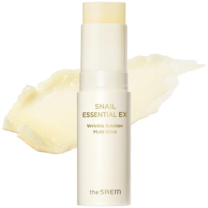 THESAEM Snail Essential EX Wrinkle Solution Multi-Purpose Balm Stick – Anti Aging & Moisturizing – Face & Eye Treatment – With Snail Collagen & Honey for Moist Glow, 0.4oz.-FemmiqueWomen