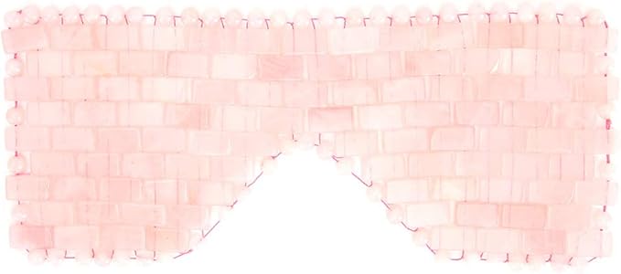 Jade Eye Mask,Jade Stone Cooling Mask,Jade Stones Anti-Aging Cooling Sleeping Eye Mask,Cold Eye Massager Eye Covers for Relief Eye Fatigue(Rose Quartz)-FemmiqueWomen